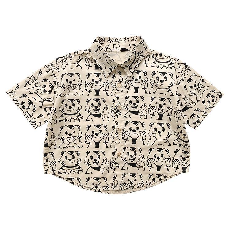 Áo Sơ Mi Tay Ngắn Thoải Mái Phong Cách Phương Tây Thời Trang Mùa Hè Dễ Phối Đồ Cho Bé Trai