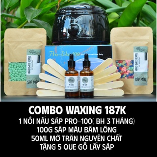 Trọn bộ dụng cụ wax lông tại nhà  "Nồi nấu sáp + 100g sáp + mỡ trăn"