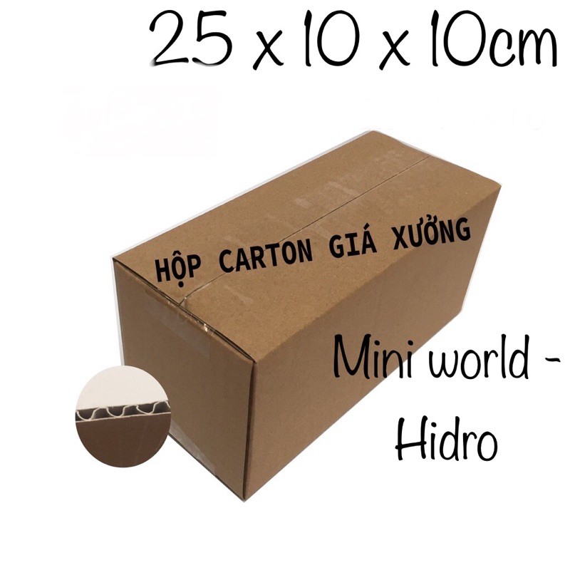 [set 10cái] Hộp Carton kích thước 25x10x10cm 25x10x10 Hộp giấy đóng gói Ship hàng.