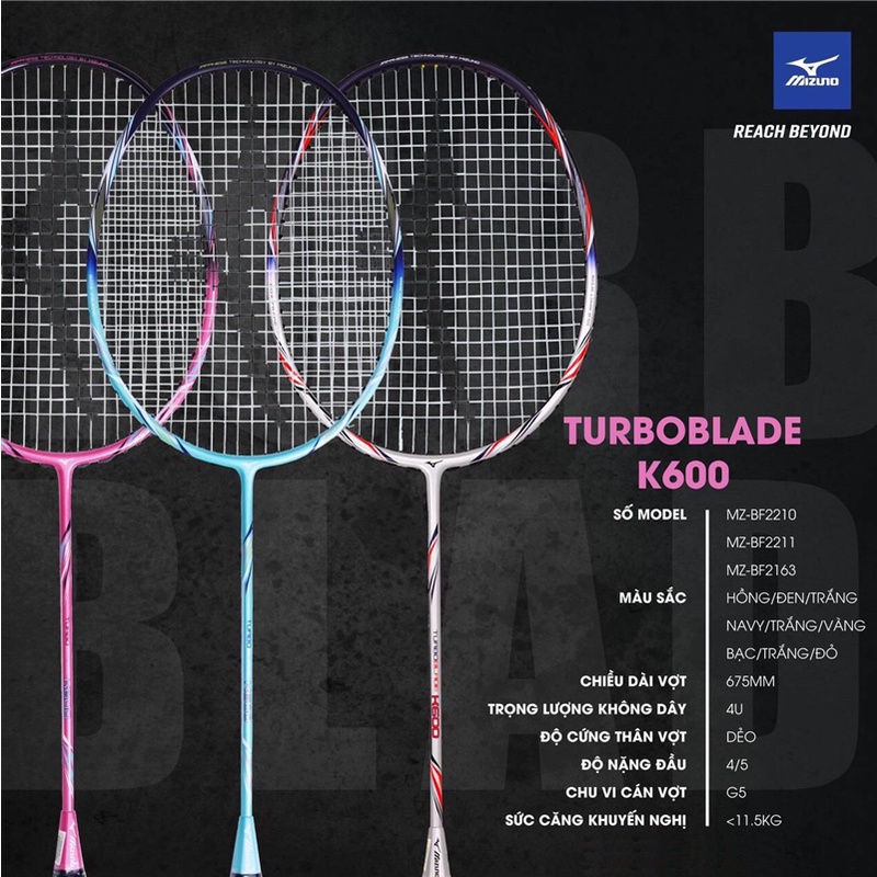 Vợt cầu lông Mizuno TURBO BLADE K600