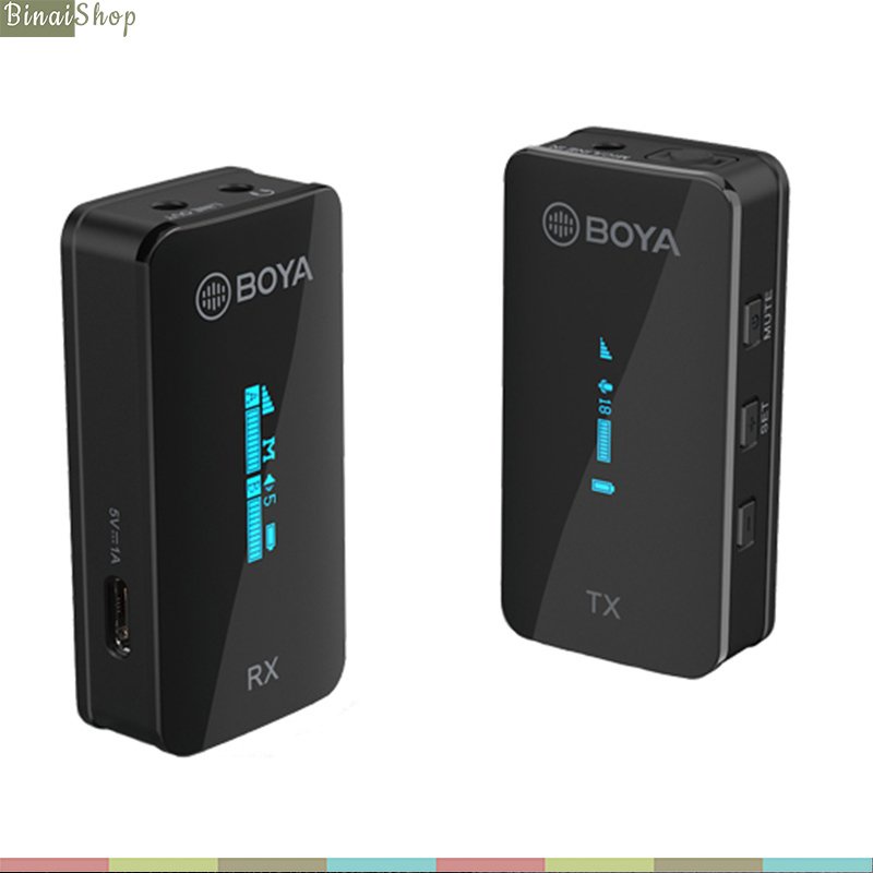 Boya  BY-XM6-S2 - Micro Cài Áo Không Dây 2.4GHz, Phạm Vi 100m, Màn Hình OLED Dành Cho Smartphone, Laptop, Máy