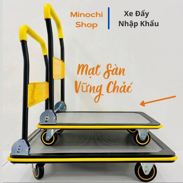 Xe Đẩy Hàng Gấp Gọn Xe Kéo Tay 4 Bánh 2 Chiều Nhập Khẩu Tải trọng Lớn 150kg-XKD04