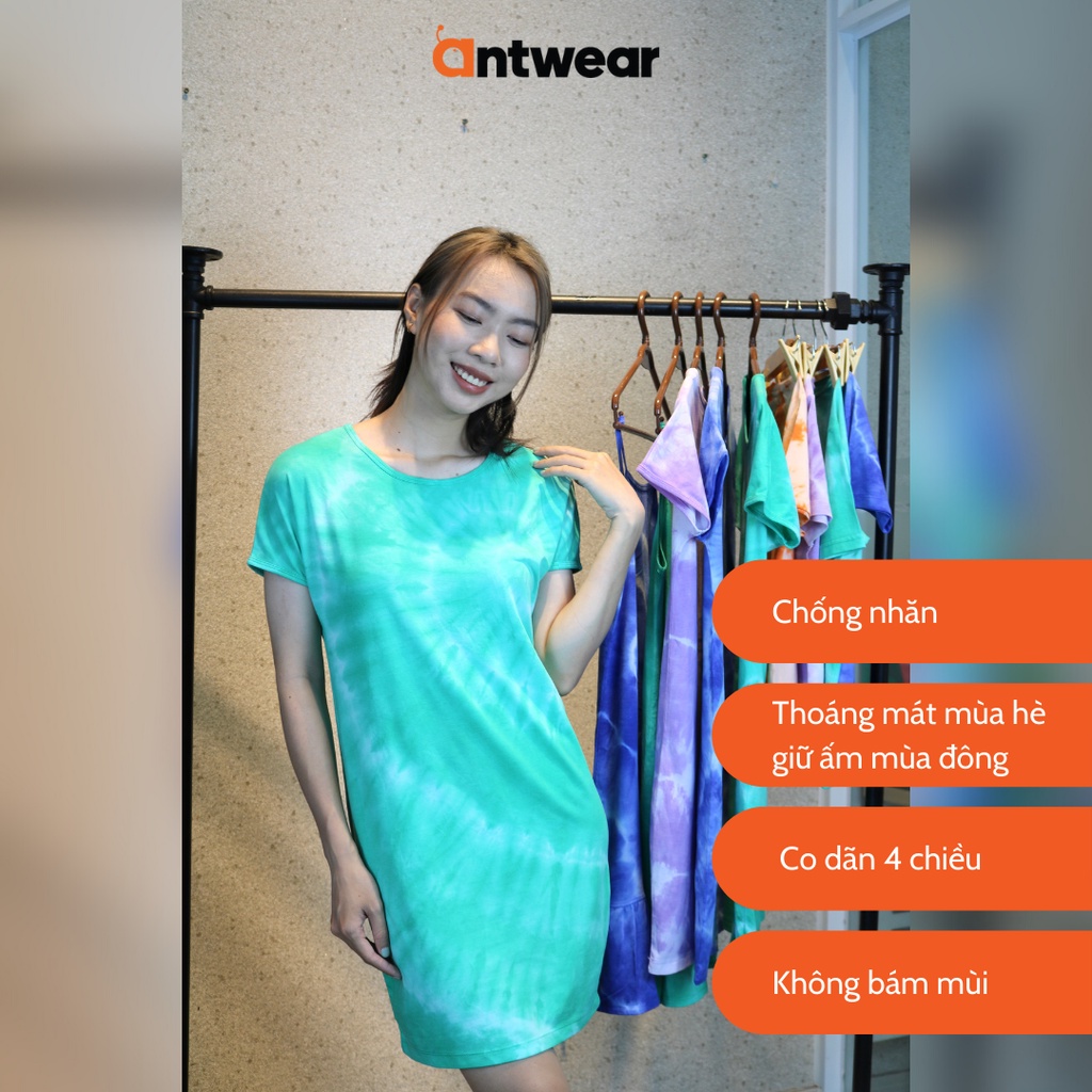 Váy Ngủ Nữ Màu Loang Thời Trang, 100% Vải Cotton Thoáng Mát - Antwear