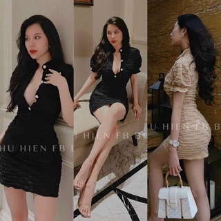 ĐẦM BODY XỐP NÚT