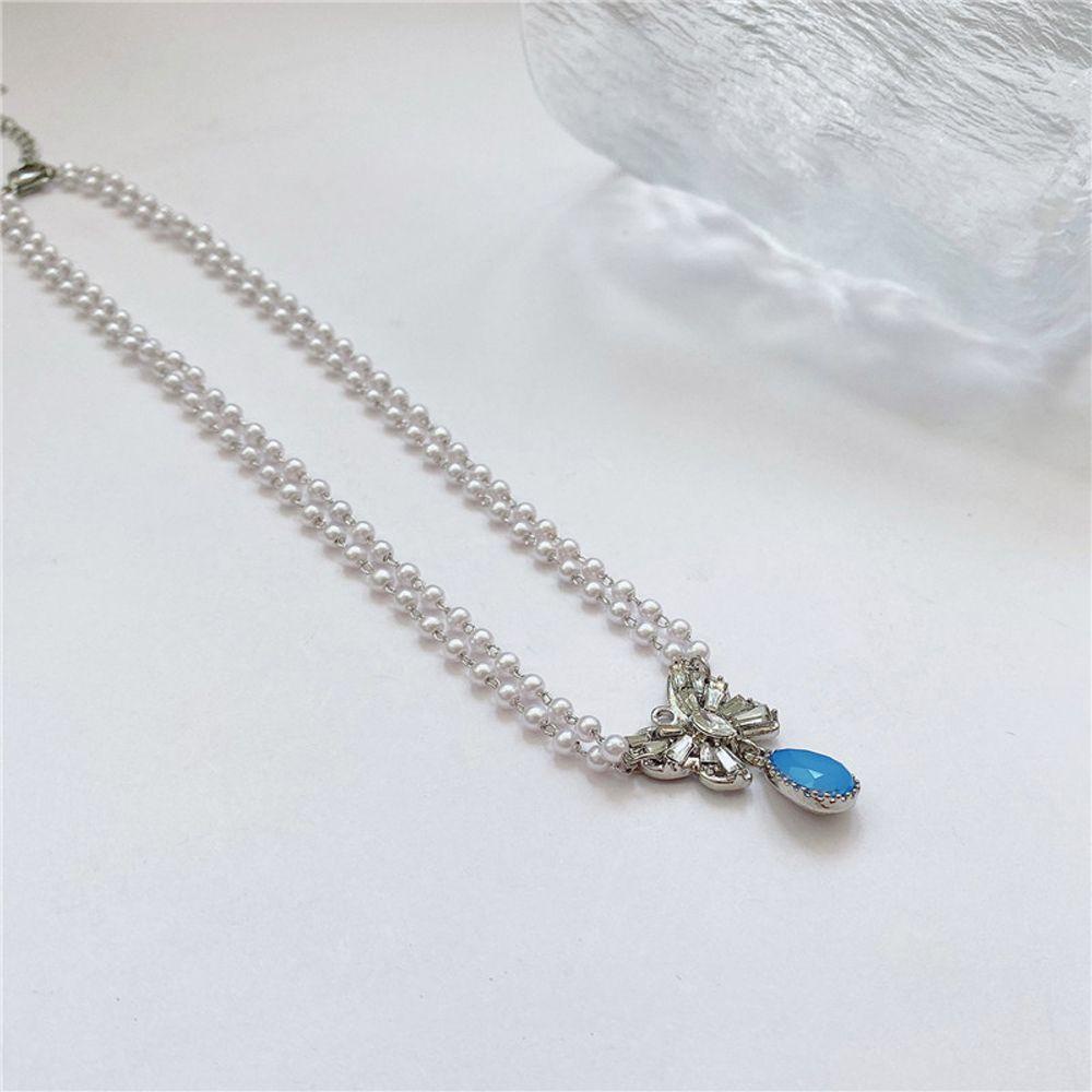 ANEMONE Vòng cổ Hai Lớp Mặt Hình Giọt Nước Thời Trang Cho Nữ