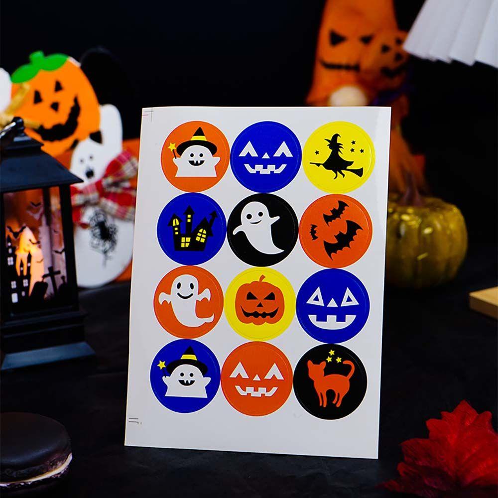 PEWANY Nhãn Dán Trang Trí Hộp Bánh Quy / Túi Kẹo Họa Tiết Hoạt Hình Phong Cách Halloween Độc Đáo