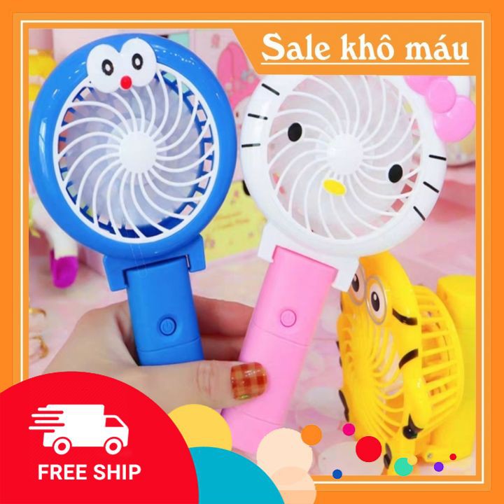 [FREE SHIP] Quạt Mini Cầm Tay, Quạt Tích Điện Mini, Quạt Mini Hình Thú, Quạt Nhỏ Gọn Tiện Lợi, Pin Trâu,Quạt Cực Mát