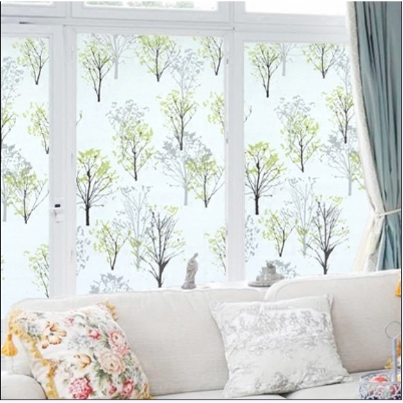 Decal giấy dán kính cây xanh khổ rộng 0.45m