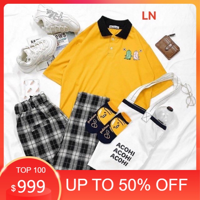 Sét áo polo hai khủng Long + quần kẻ LN12 , áo thun nam nữ, quần khaki, quần nữ, sét bộ mặc ở nhà MODY