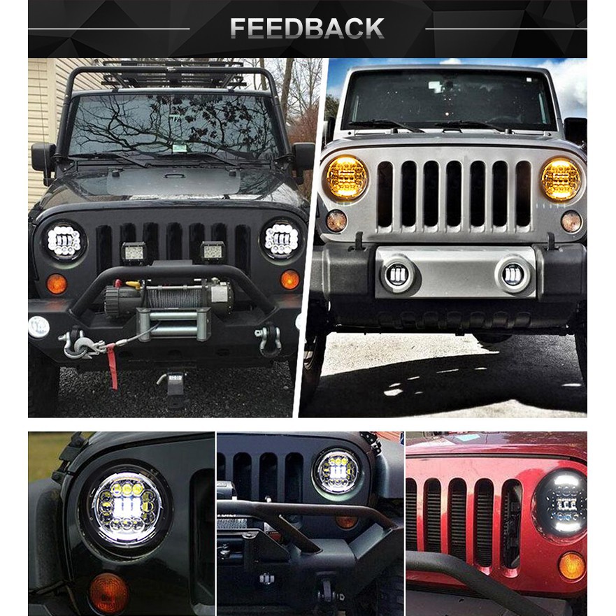 UNI-SHINE Đèn Pha Led Hình Tròn 4x4 3500k / 6500k Cho Xe Jeep Jk Lj Cj Tj Hummer H1 H4