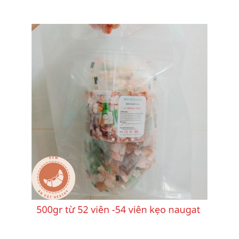 Kẹo nougat ít ngọt nhiều hạt mềm dẻo thơm ngon đồ ăn vặt healthy HCM