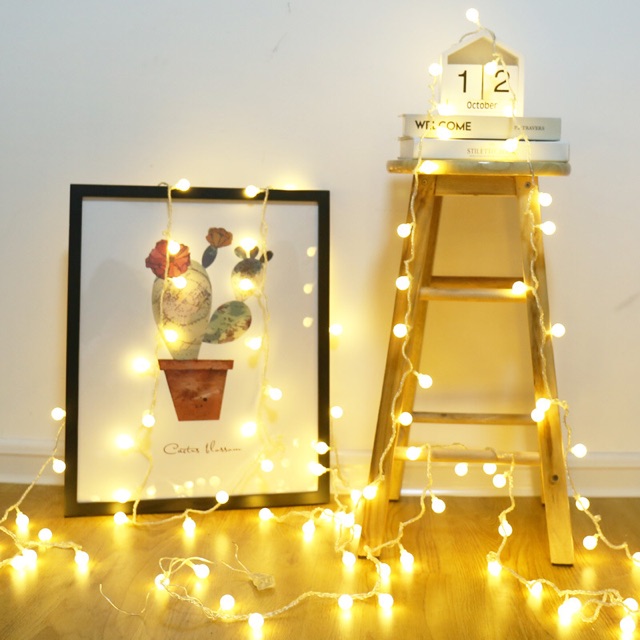 Dây Đèn Led Hình Ngôi Sao Trang Trí Nhà Cửa Dùng Pin Aa