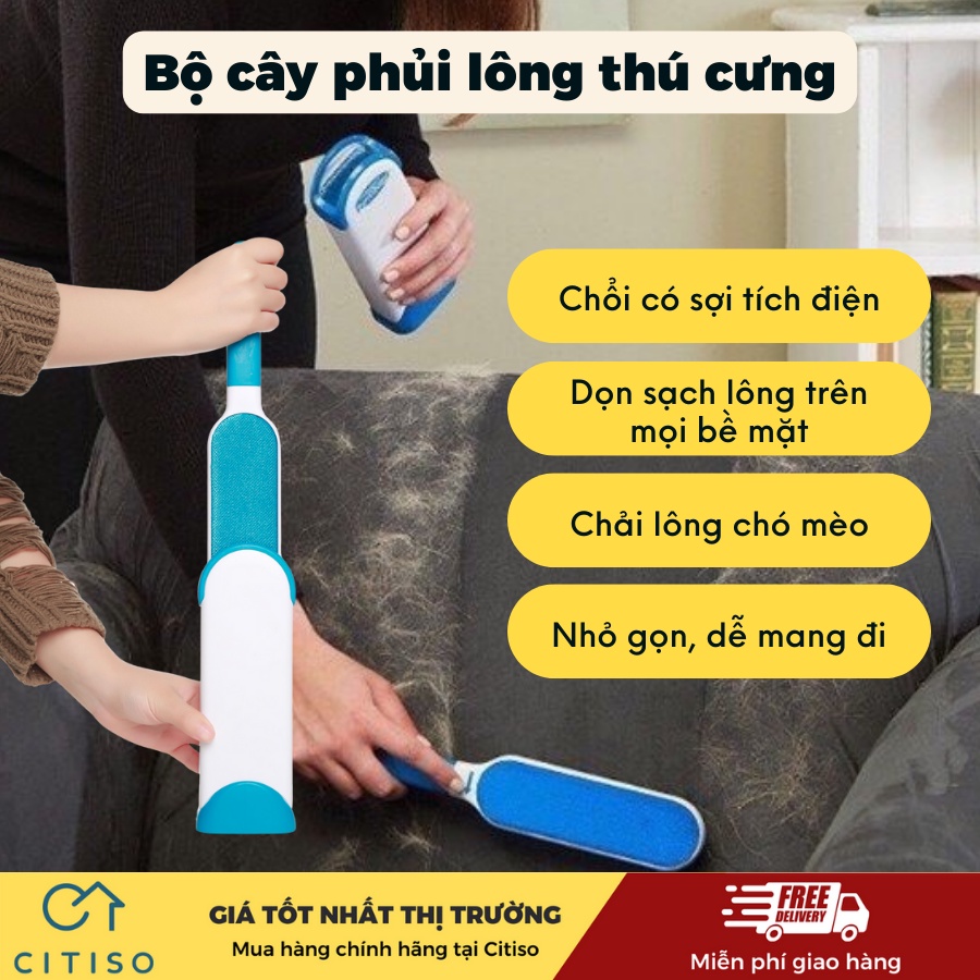 BỘ CÂY PHỦI LÔNG THÚ CƯNG CHÓ MÈO, BÀN CHẢI LÔNG TĨNH ĐIỆN CHÓ MÈO TRÊN QUẦN ÁO, SOFA
