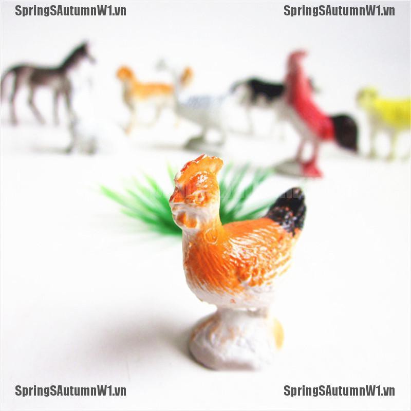 [Spring] 8pcs Farm Animals Models Figure Set Toys Plastic Simulation Horse Dog Kids Gift [VN]