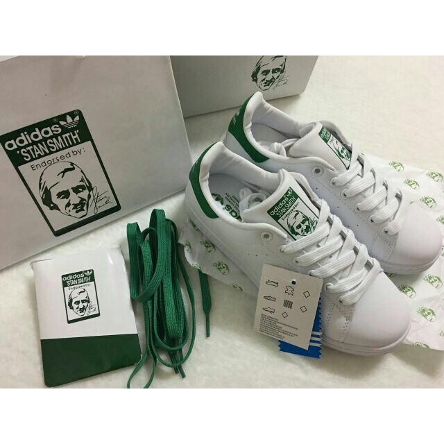 2020Giày thể thao stan smith gót mầu xanh