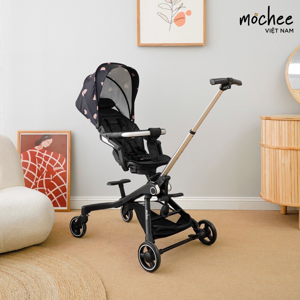 Xe đẩy gấp gọn 2 chiều cho bé Mochee travel, xe nôi trẻ em đa năng du lịch - Monnie Kids