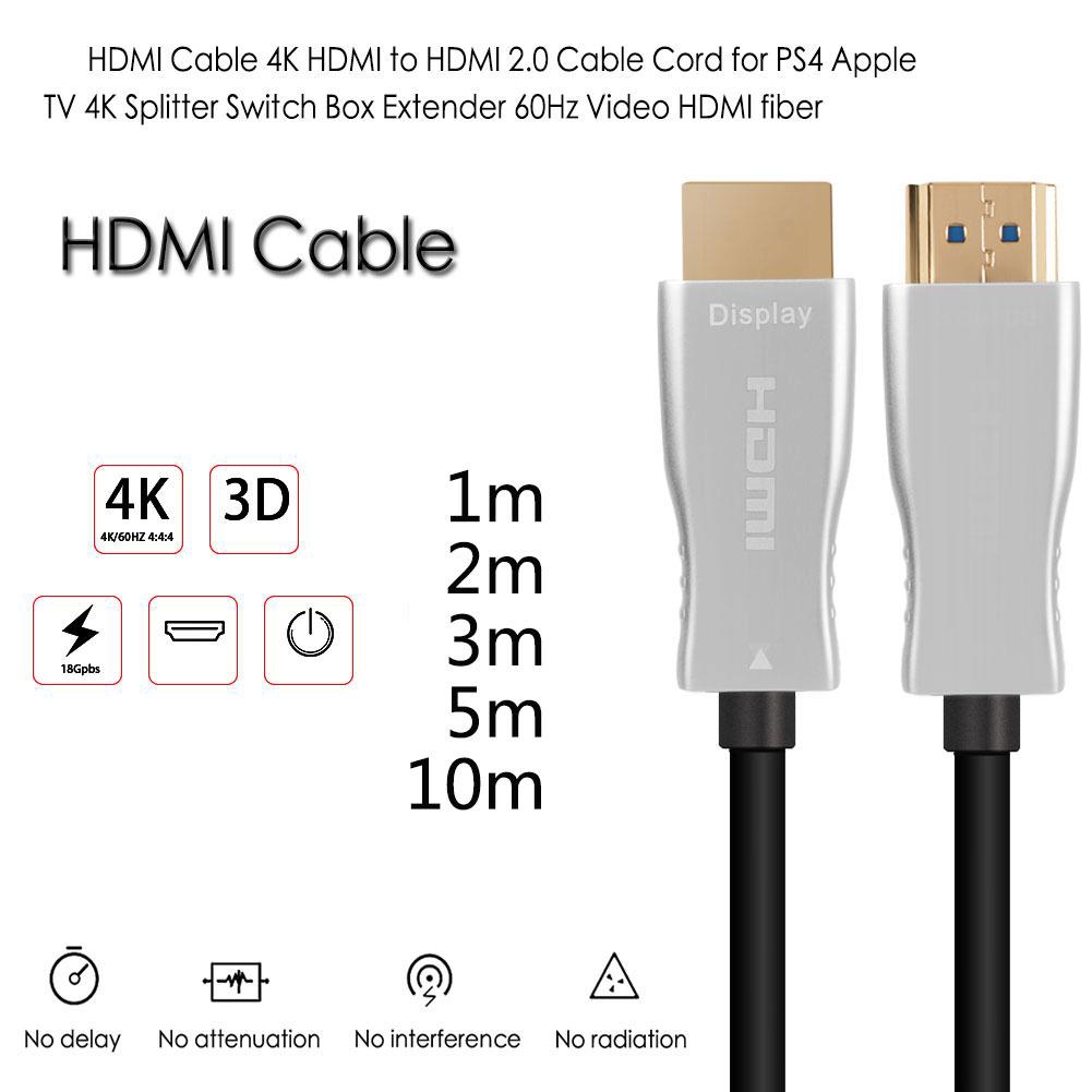 Cáp HDMI 4K Cáp HDMI sang HDMI 2.0 cho PS4 Apple TV 4K Splitter Switch Box Extender 60Hz Video HDMI sợi