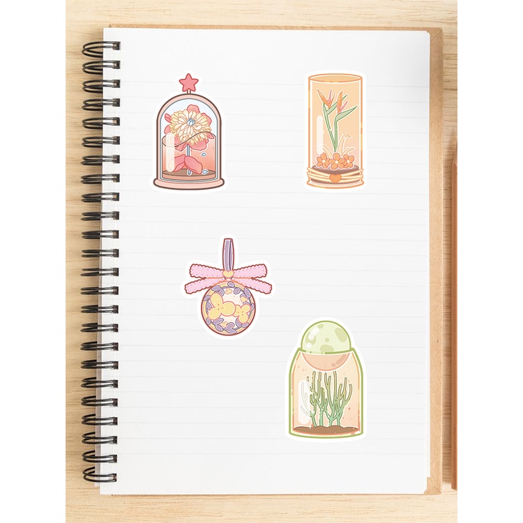 Set 50 Miếng Dán Trang Trí Vali Laptop Hành Lý Chống Nước Không Đổi Màu Họa Tiết Hoa Vẽ Graffiti