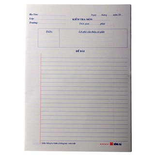 Giấy Kiểm Tra Kẻ Ngang Dành Cho Học Sinh Cấp 2 Hồng Hà  - 4913