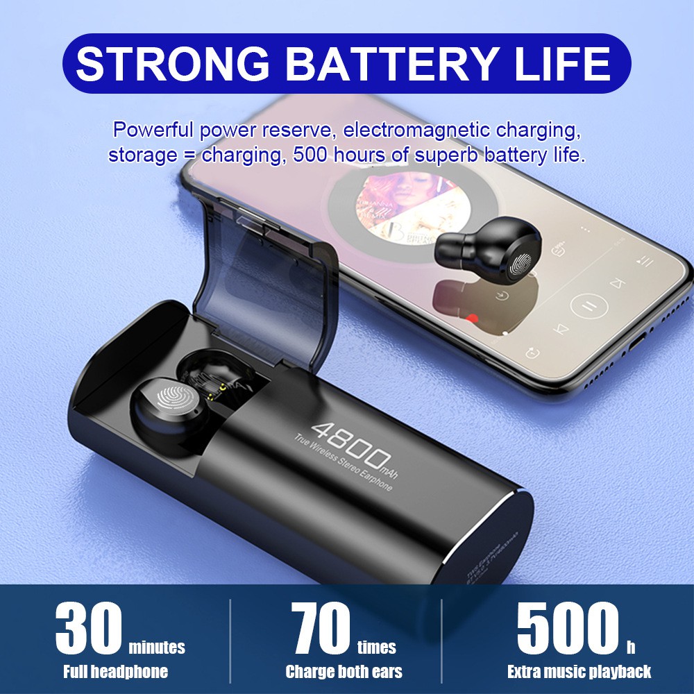 Tai nghe Bluetooth True wireless S11 Quốc tế TWS 5.0 kiêm pin dự phòng 4800 mAh không dây 8D cảm ứng kháng nước F92