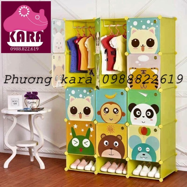 FREESHIP 99K TOÀN QUỐC_Tủ lắp ghép 12 ô kèm 3 ô giày