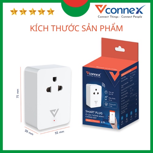 Ổ cắm điện chống giật thông minh Vconnex - Smart Plug. Bảo hành 12 tháng, 1 đổi 1