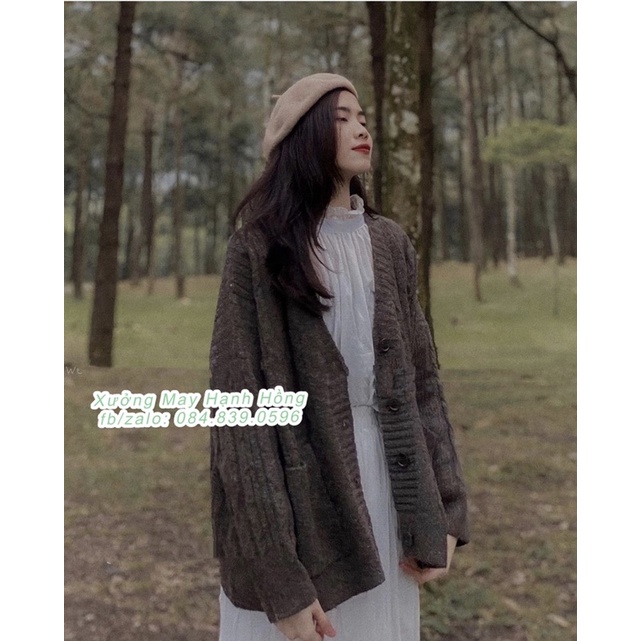 Áo khoác cardigan len thừng form RỘNG OVERSIZE dáng dài kiểu dáng Hàn Quốc hàng Quảng Châu tag NONO cực dầy dặn | BigBuy360 - bigbuy360.vn
