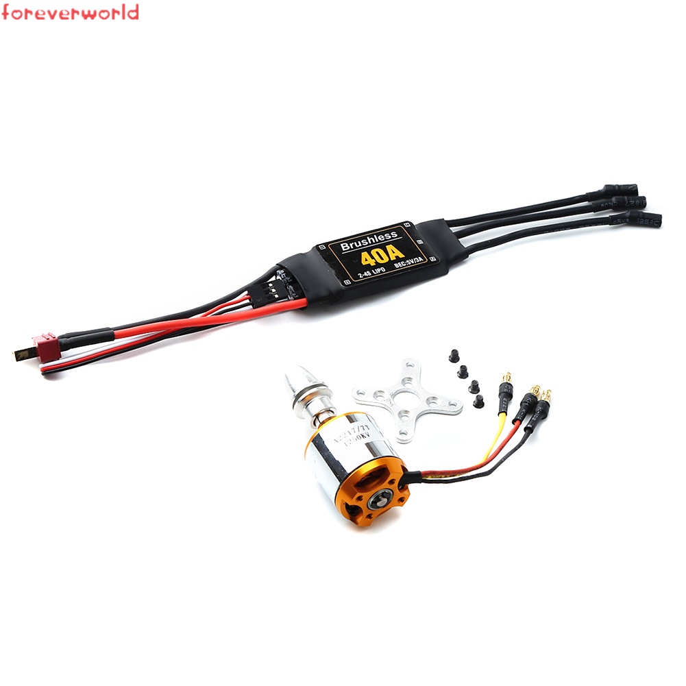 Động Cơ Không Chổi Than A2217 1250kv 40a Esc Với Đầu Cắm 3.5mm Cho Máy Bay Điều Khiển Từ Xa