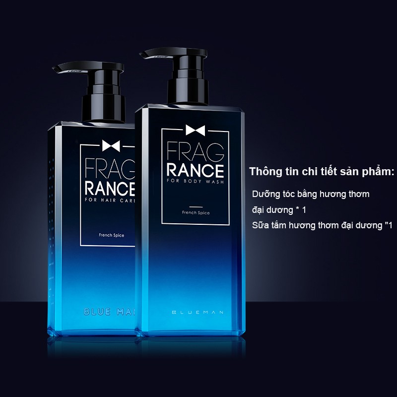 Set Sữa Tắm Gội Blueman Hương Nước Hoa Có Dưỡng Cấp Ẩm Cho Nam
