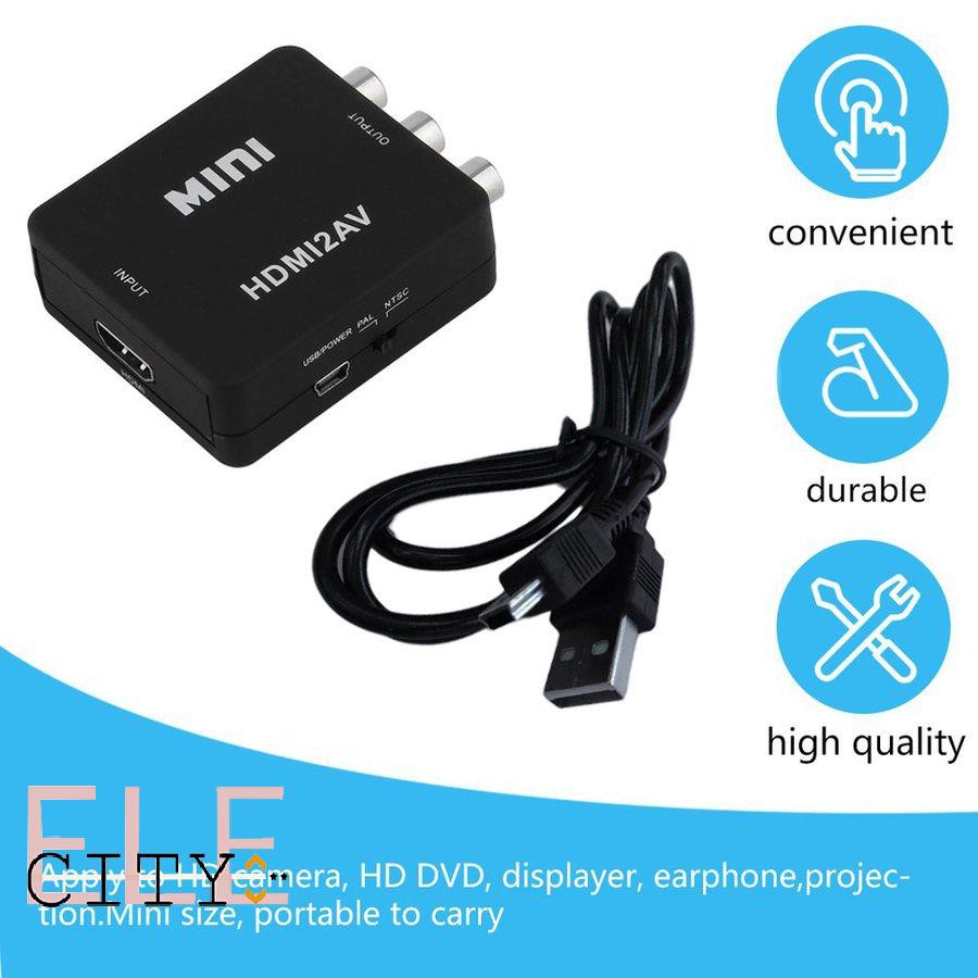 Bộ Chuyển Đổi Âm Thanh / Video 107ele Mini 1080p Hdmi Sang Rca Av Cvbs Cho Hdtv