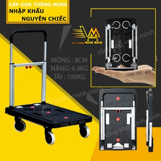 [SIÊU GỌN- DÒNG NHẬP NGUYÊN CHIẾC] Xe Đẩy Hàng, Xe Đẩy Hàng 4 Bánh Gấp Gọn Maxkiwi- Bỏ Cốp ÔTô cho không gian nhỏ hẹp