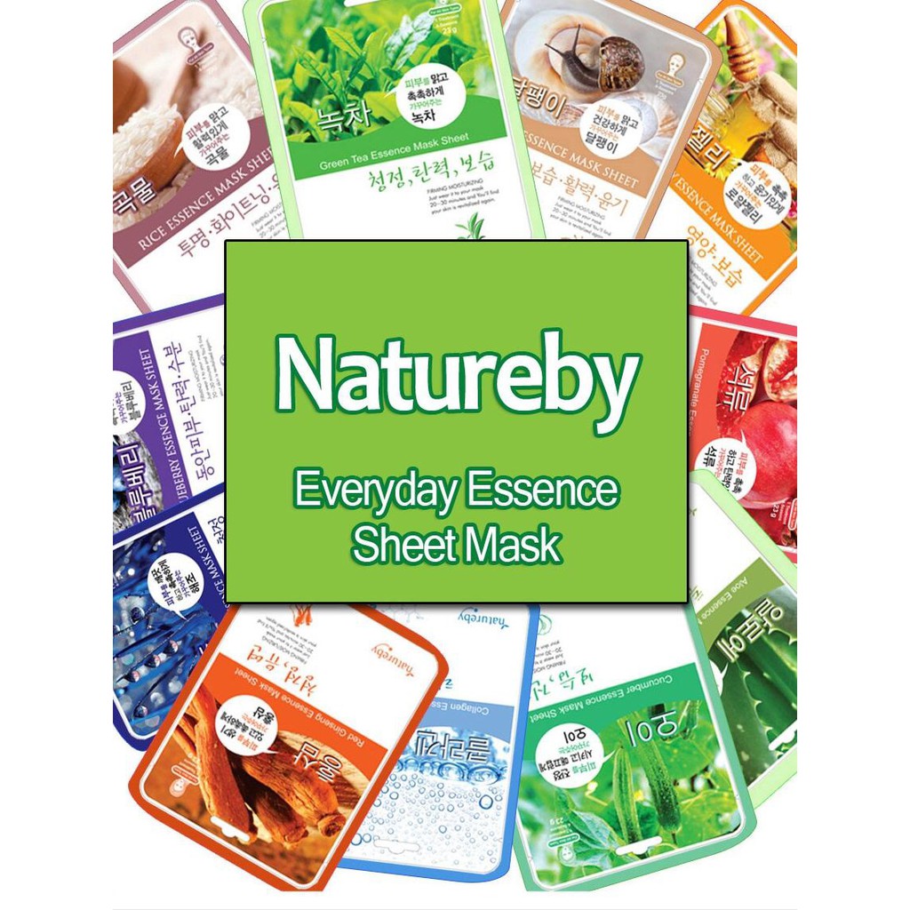 [ 15 Loại ] Combo 10 Mặt Nạ Dưỡng Da Natureby Esence Mask Sheet 23ml