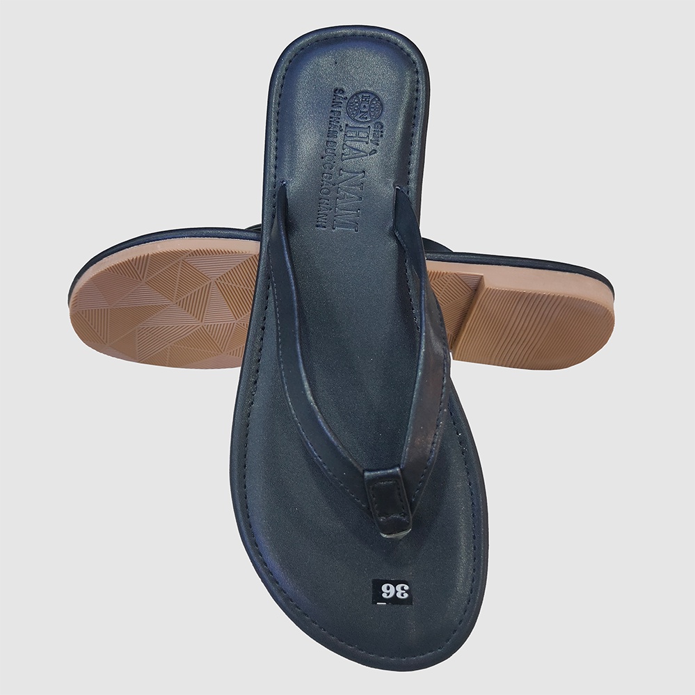 Dép nữ xỏ ngón đế bệt 1,5cm HÀ NAM thời trang da bò thật cao câp DNU2099