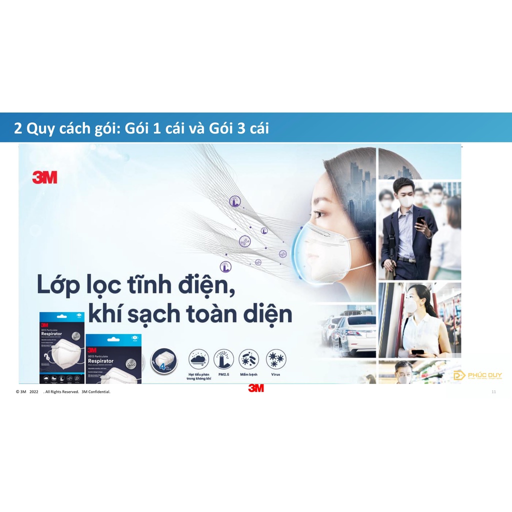 [CHÍNH HÃNG] Khẩu trang 3M 9513 Khẩu trang ngăn bụi mịn PM2.5, ngăn vi kh.uẩn đạt chuẩn KN95