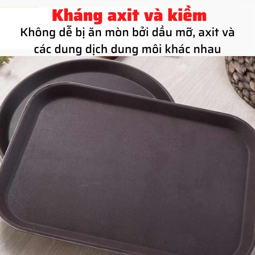 Khay bưng cà phê chống trơn trượt khay bê đồ uống phục vụ nhà hàng, khách sạn quán bar hình tròn vuông kích thước đủ