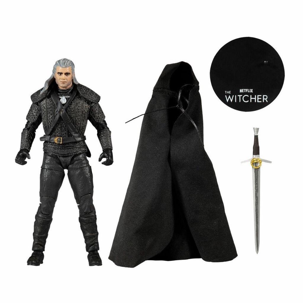 Mô hình The Witcher Geralt of Rivia 18cm Witcher Netflix Season 1 Mô hình có khớp Nhựa PVC, ABS CHÍNH HÃNG MỸ TWMF09