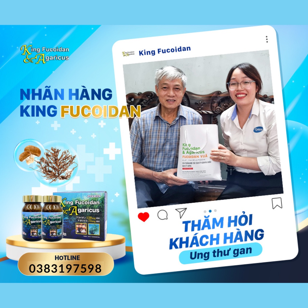 King Fucoidan & Agaricus Hộp 120 Viên - Hỗ Trợ Điều Trị Ung Thư - Chính Hãng Nhật Bản