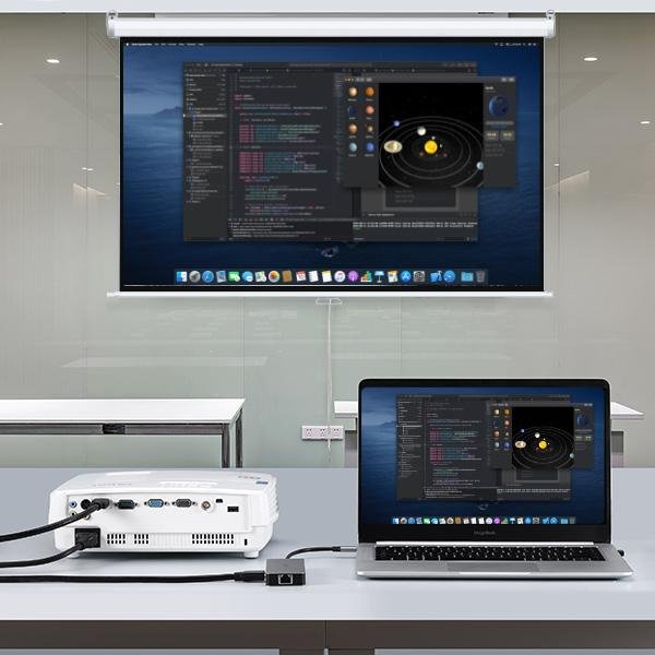 HUB chuyển đổi Type-C sang HDMI ROBOT HT100 Bạc