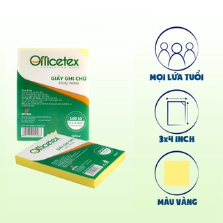 Giấy nhớ officetex 3x4 ot21-002 màu vàng