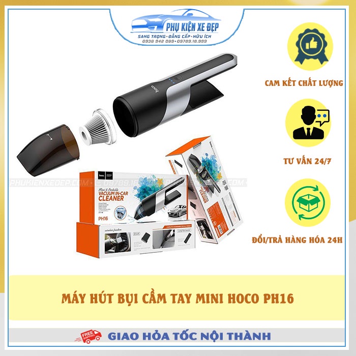 Máy hút bụi cầm tay ⚡FREESHIP⚡ trên xe hơi Hoco - Máy hút bụi mini cầm tay - HÀNG CHÍNH HÃNG - BẢO HÀNH 6 THÁNG