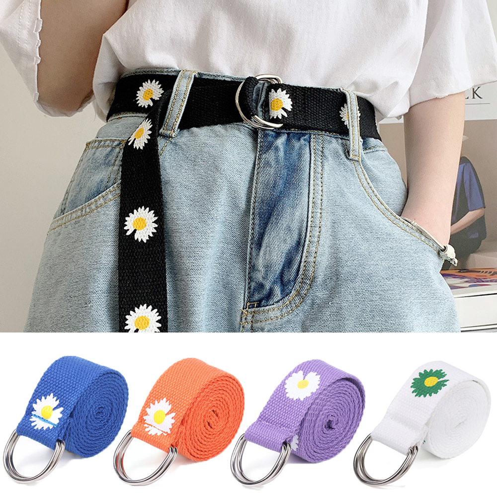 Thắt lưng canvas in họa tiết thời trang cho nam nữ