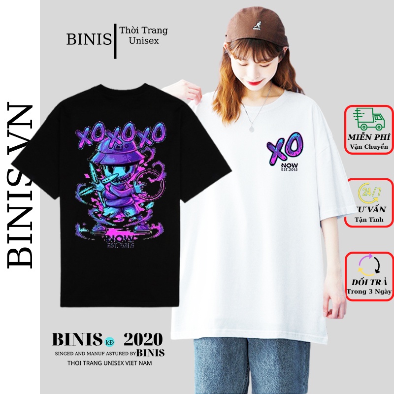 Áo Thun Tay Lỡ Unisex Form Rộng Nam Nữ Chất Vải Cotton Áo Phông Tay Lỡ Cổ Tròn Phong Cách Ulzzang BINIS
