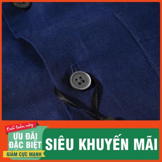 Áo somi vải linen - xanh