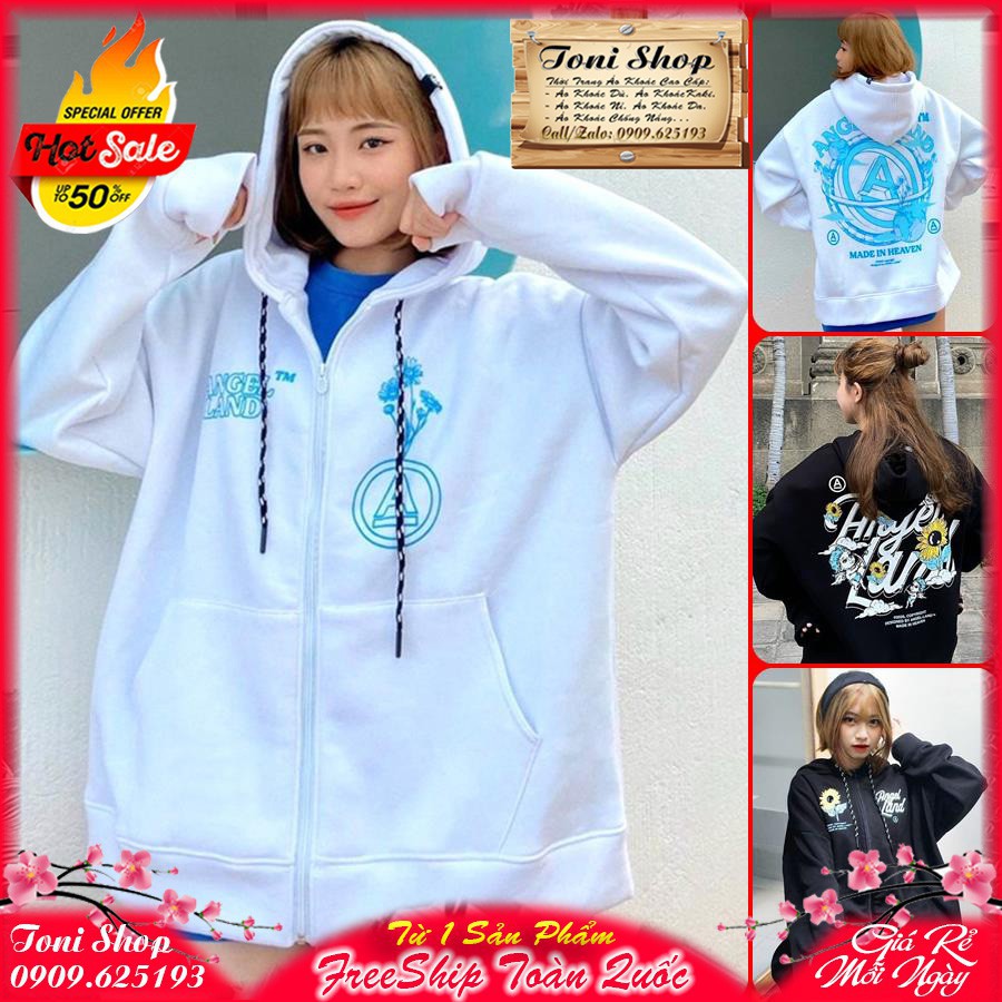 [Giá Tốt] ÁO HOODIE - ÁO KHOÁC NỈ NGOẠI Angel Land (HD1990 - Kèm Ảnh Thật - Chữ A Hoa Cúc) | BigBuy360 - bigbuy360.vn