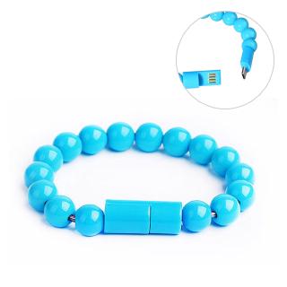 Hot Sale Solid Color Bead Bracelet Charger Micro USB 2.0 Data Sync Charging Cable For iPhone Android