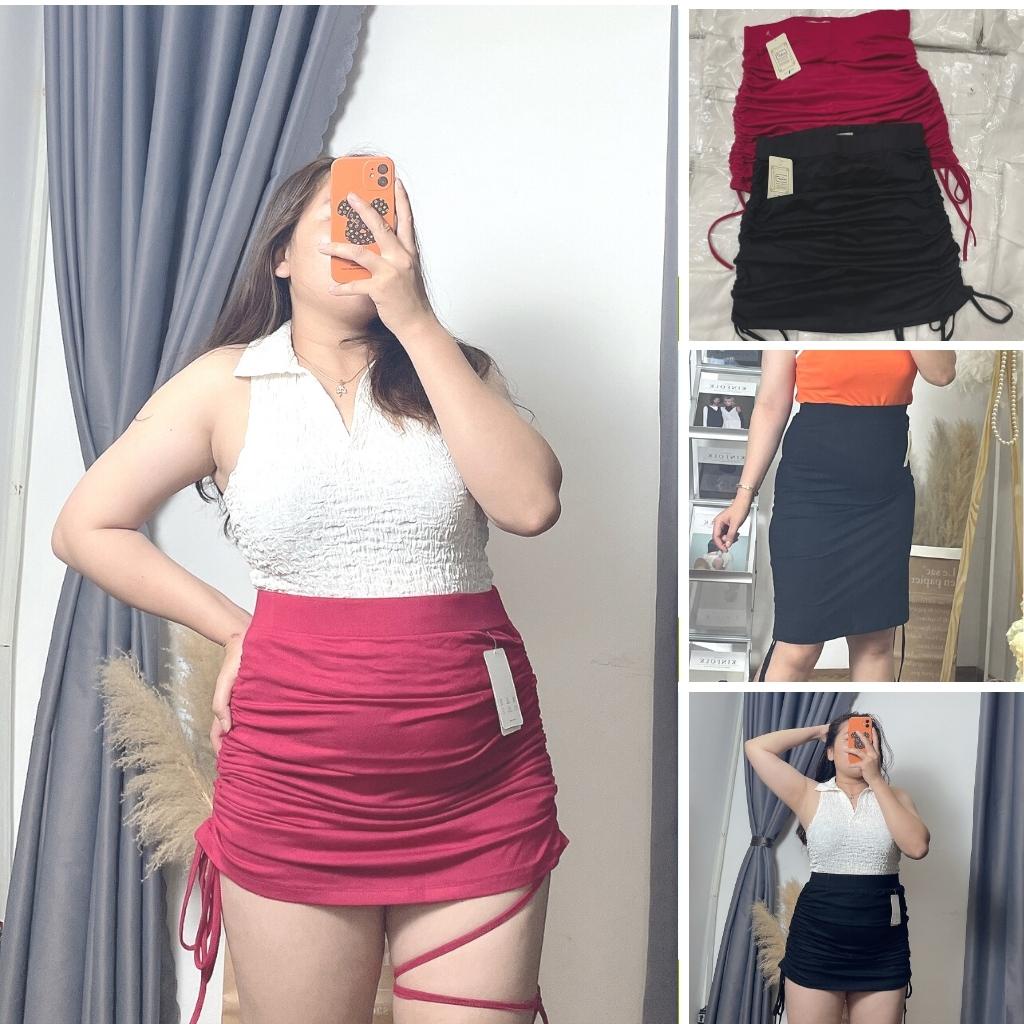 Chân váy bigsize nữ rút dây hai bên ôm body lưng cao điều chỉnh độ dài váy CVR