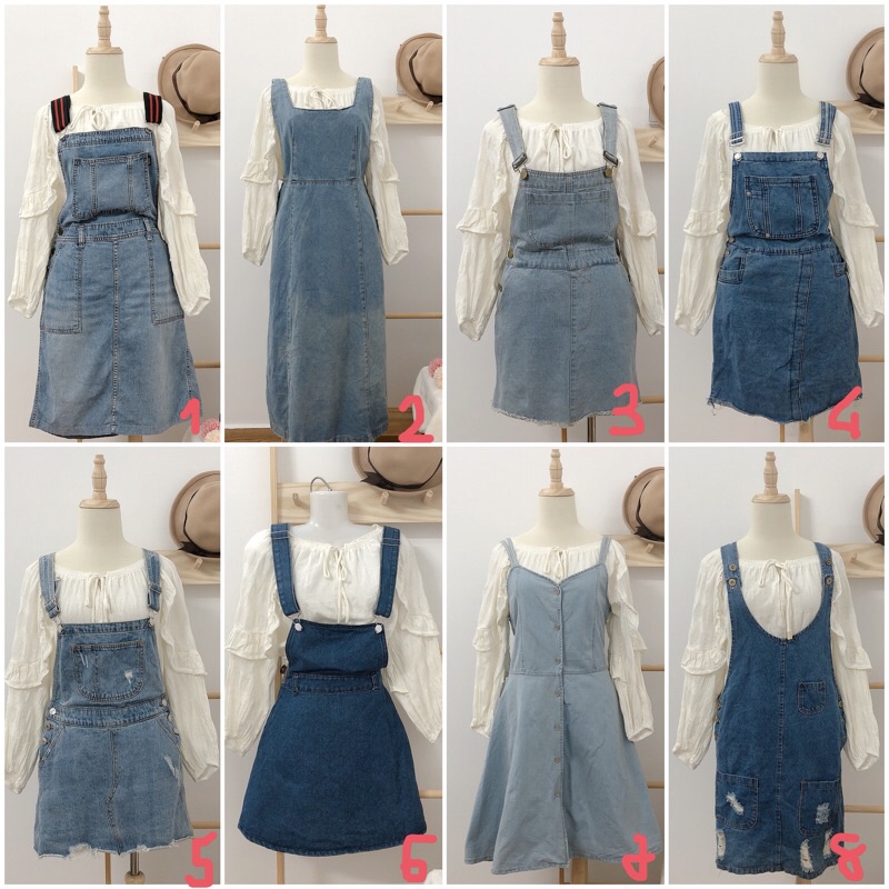 Yếm jean dài xinh đáo để dưới 60 kg