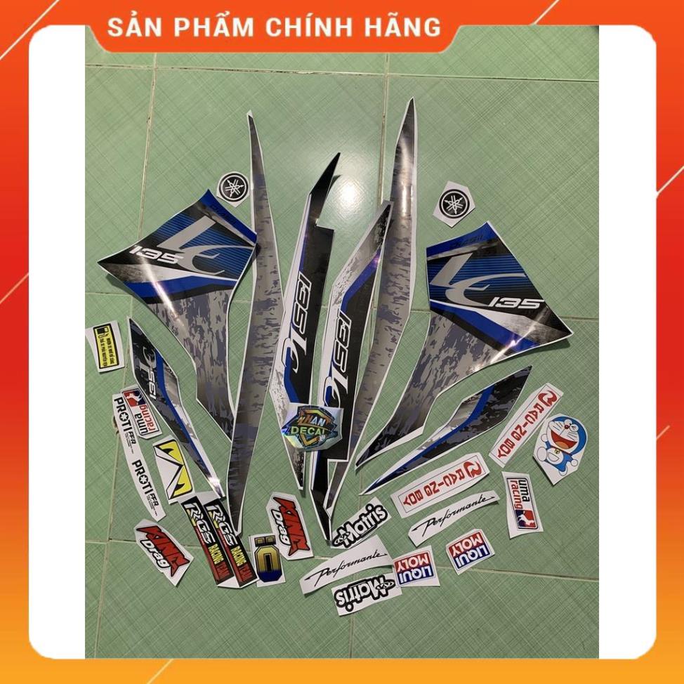 Tem exciter 135 LC v6 xanh cao cấp - không bay màu