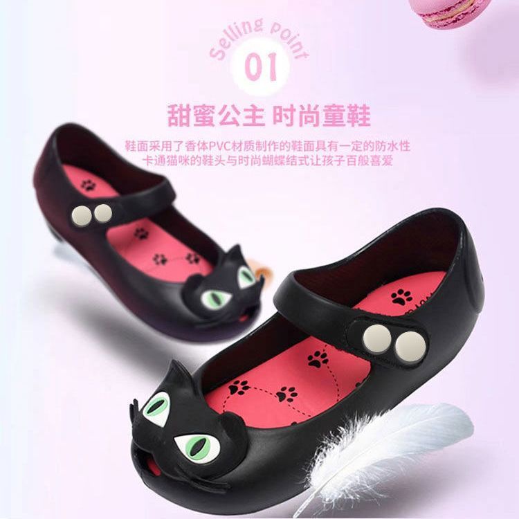 Giày Sandal Thời Trang Xinh Xắn Dành Cho BéGiày Búp Bê Nhựa Hình Mèo Dễ Thương Cho Bé Gái