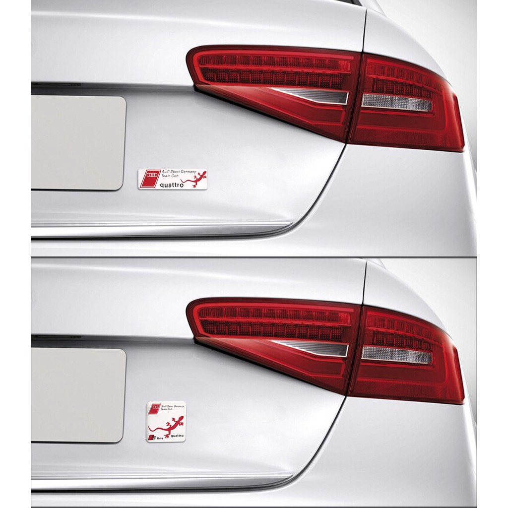 Metal Car Body Nameplate Sticker for Audi Quattro A3 A4 A5 A6 A7 A8 TT RS4 Sport 3D Auto Rear Emblem Trunk Scratch Blocking Badge Decal Accessories